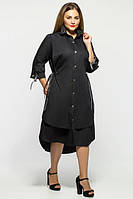 Женское модное платье Евгения цвет черный размер 52-58 / большие размеры