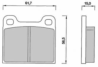 DBB 006.00 Гальмівні колодки (середні) MERCEDES-BENZ 0014210412, ALFA ROMEO 0060778257, OPEL 1605710