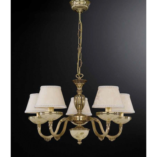 Люстра RECCAGNI ANGELO L 6525/5 oro fr./dec.rose/ damascato