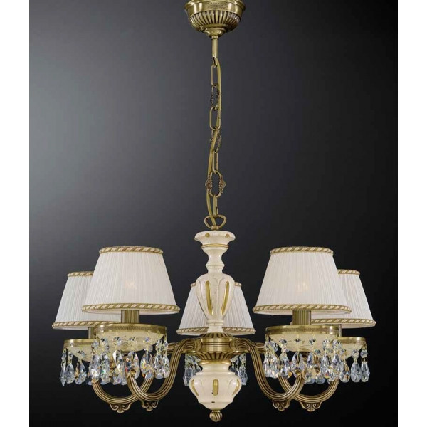 Люстра RECCAGNI ANGELO L 6606/5 br.arte/dec.rose/ plisse/trasp