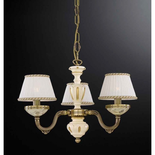 Люстра RECCAGNI ANGELO L 6608/3 бронза/скло/тканина/дерево