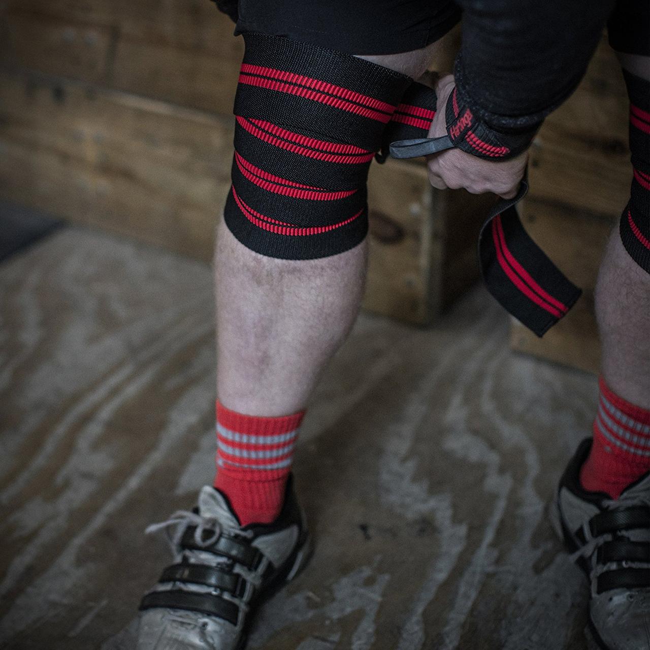 Коленные бинты Harbinger Red Line Knee Wraps 46300 Black/Red (198 см) - фото 4 - id-p571524711