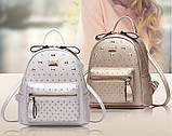 Рюкзак жіночий з заклепками (золотий), фото 4