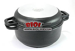 Каструля алюмінієва 2 л з антипригарним покриттям і кришкою-сковородою БІОЛ K202P