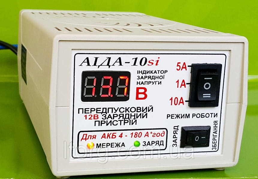 Зарядне передпускове АІДА-10si —десульфатувальна з цифр. індикацією для кислотних/гелевих АКБ