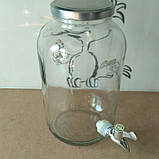 Лимонадниця (Діспенсер для лимонаду) 4,25 л. (срібний кран і срібна кришка), фото 8