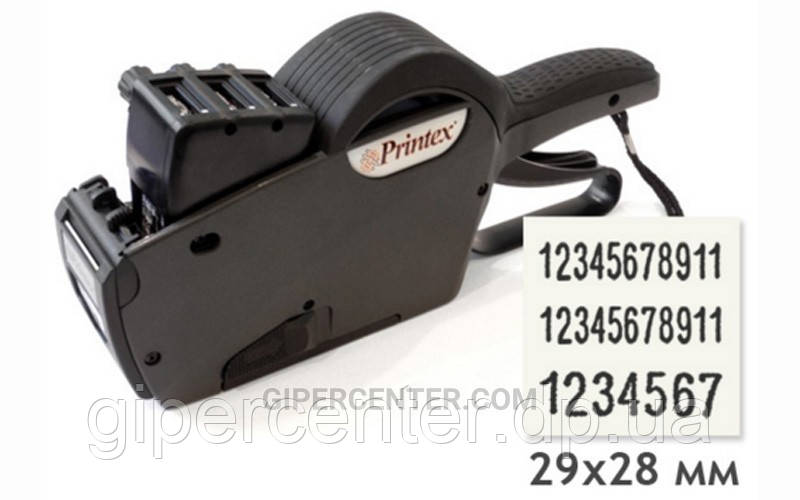 Трьохрядковий етикет-пістолет Printex 29x28 (11+11+7 цифри)