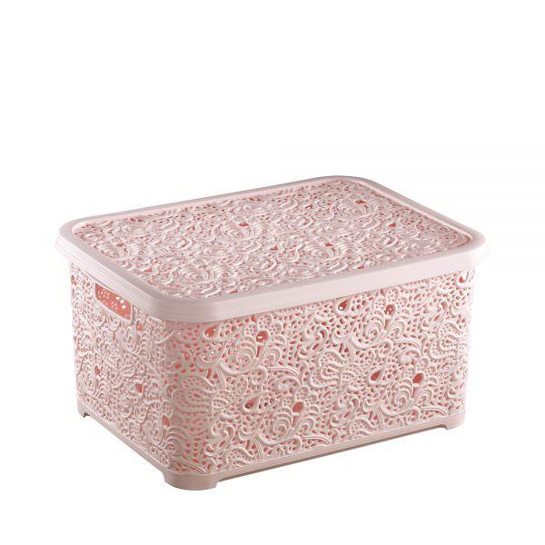 Кошик для білизни Efe plastics "Ажур", 10 л рожева