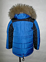 Зимова куртка на хлопчика 9 -10 років натуральне хутро, фото 3