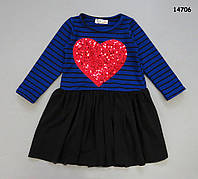 Платье "Сердце" для девочки. 86-92 см