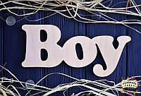 Слово из фанеры "Boy", 21 см х 10 см, фанера 10 мм