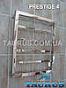 Маленька дизайнерська сушарка для рушників Prestige 4 тупикові перемички 20х10/550х500. Вода та ТЕН, фото 4