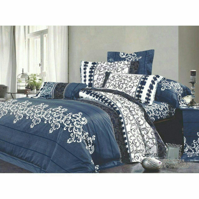 Тканина бязьGold - Синій вензель джинс