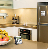 Кухонний термометр із таймером і знімним щупом DTH-88 металік, фото 4