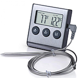 Кухонний термометр із таймером і знімним щупом DTH-88 металік, фото 3