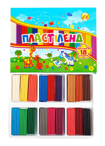 Пластилин Тетрада Ліпландія/Пластіленд 18 цв. 360 гр, фото 1