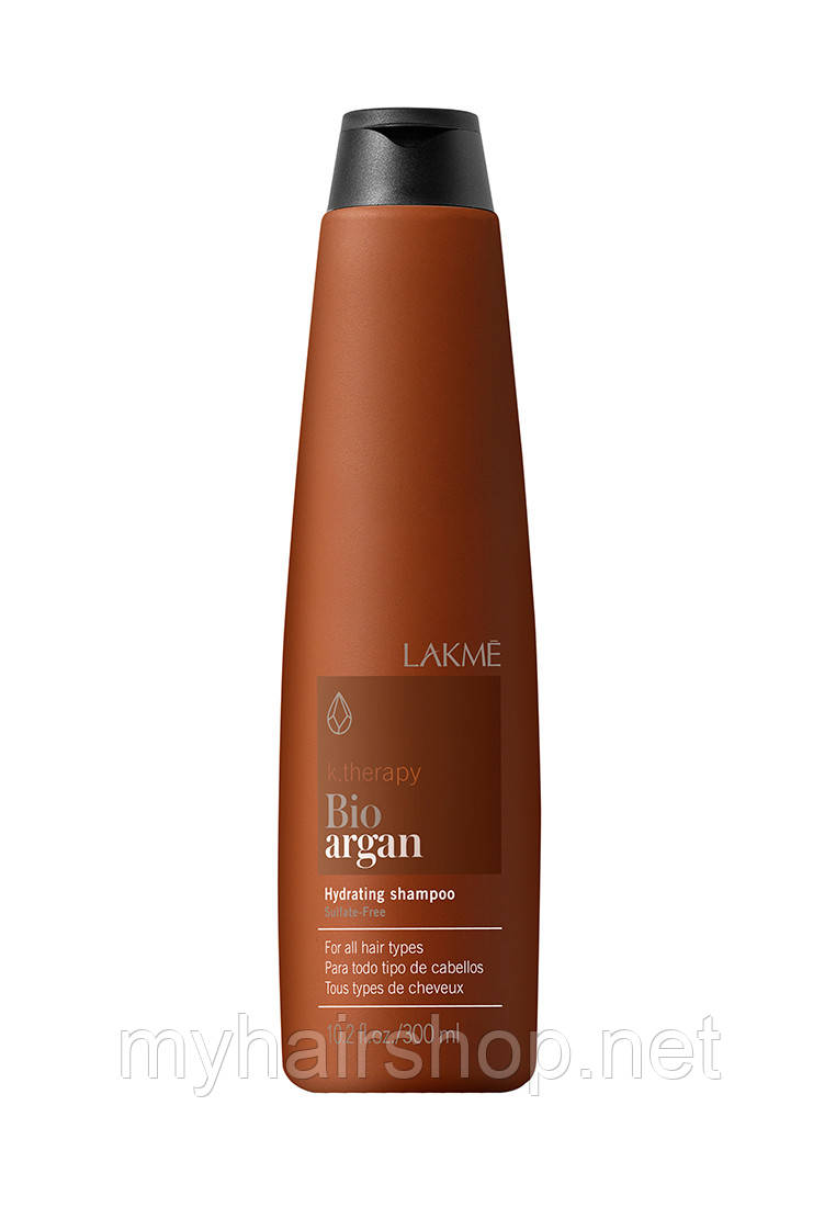 Зволожувальний шампунь зі 100% органічною аргановою олією LAKME K.Therapy Bio-argan Hydrating Shampoo 300 мл
