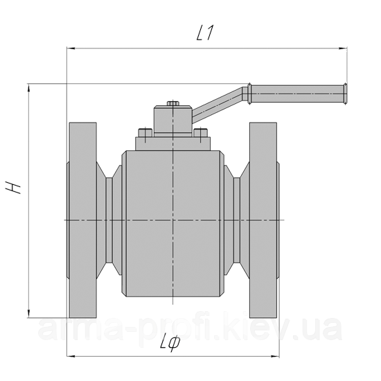 Кран кульовий наземний фланцевий PN63 з ручним керуванням DN 50