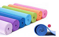 Коврик для фитнеса и йоги PVC 4986, 10 цветов: толщина 4мм, размер 1,73x0,61м