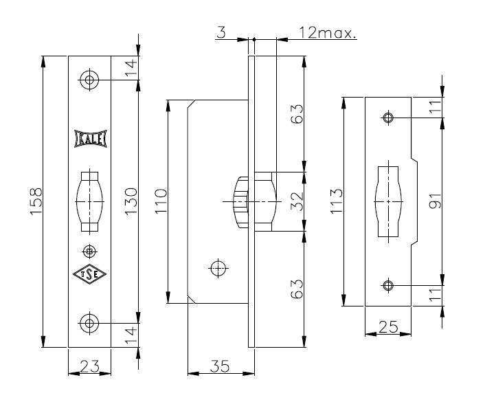 Защелка бочонок Kale 155B цвет никель (Турция) - фото 4 - id-p529778685