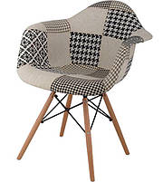 Крісло Eames DAW AC-018WB Patchwork #2, дерев'яні ноги, дизайн Charles & Ray Eames, фото 6