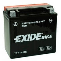Аккумулятор сухозаряженный AGM 12Ah 200A EXIDE YTX14-BS = ETX14-BS