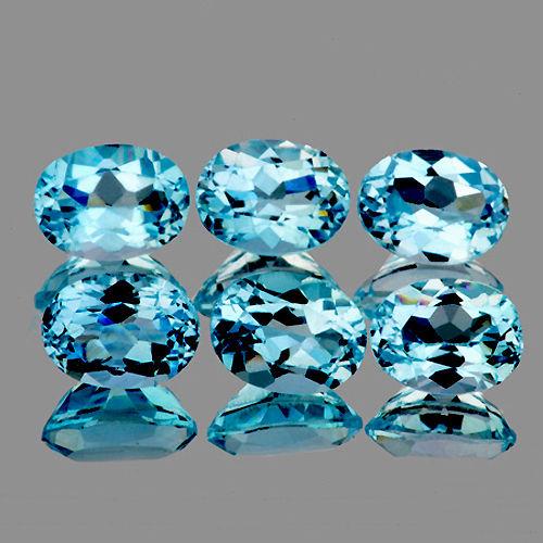 Натуральний топаз блакитний 8x6mm