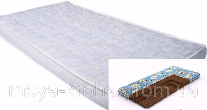 Кокосовий тришаровий матрац в дитяче ліжечко Економ, фото 1