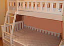 Ліжко двоповерхове три спальних місця сімейне дерев'яне Жасмин (біле), фото 2