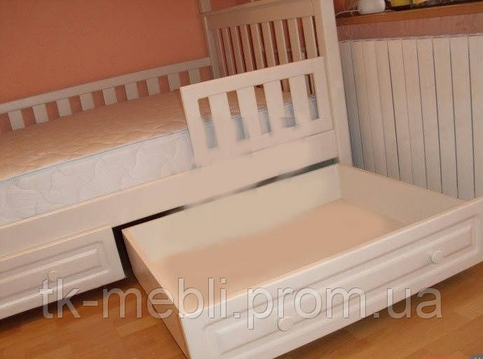 Кровать двухэтажная три спальных места семейная деревянная Жасмин (белая) - фото 3 - id-p572137135