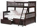 Ліжко двоповерхове три спальних місця сімейне дерев'яне Жасмин (біле), фото 5