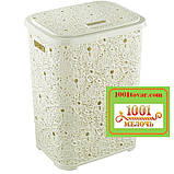 Кошик для білизни з пластику Ажурна, коричнева. Elif Plastic (Еліф) Туреччина, фото 2