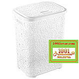 Кошик для білизни з пластику Ажурна, коричнева. Elif Plastic (Еліф) Туреччина, фото 3