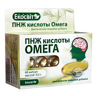 "ПНЖ кислоти Омега" №60. Додаткове джерело Омега-3, Омега-6 і Омега-9