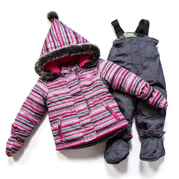 Зимовий термокостюм для дівчинки 1-2 років, р. 80-92 ТМ Peluche&Tartine Coraline/Smokey Grey F17M14BF