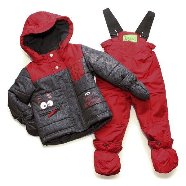 Зимний термокостюм для мальчика 1-3 лет, р. 80-98 ТМ Peluche&Tartine Deep Red F17 M 03 BG