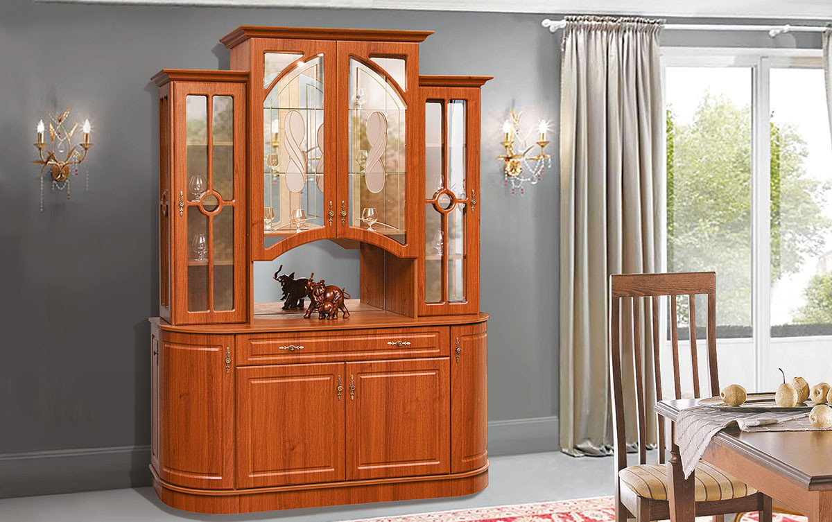 Меблі для вітальні, вітрина Цезар Світ меблів, колір горіх