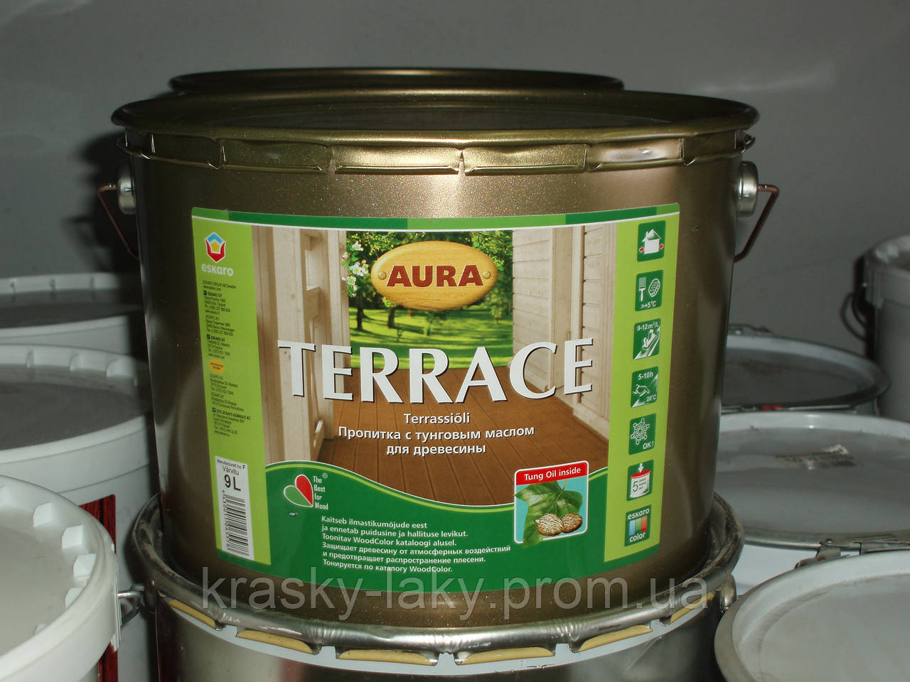 Масло для терасс Aura Terrace, 9л - фото 1 - id-p39573302