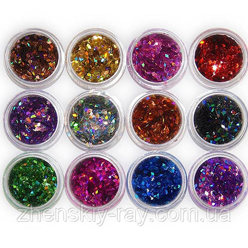 Набір фольги "Бите скло" нарізане, у баночках (МЕЛЬЧЕ)