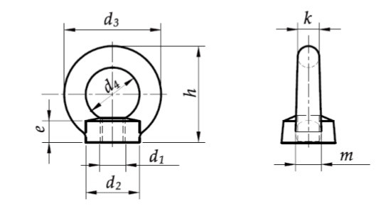 креслення рим-гайка DIN 582 креслення рим-гайка