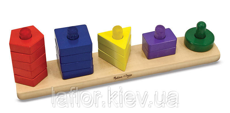 Іграшка дерев'яна Пірамідки на платформі Melissa&Doug, фото 1