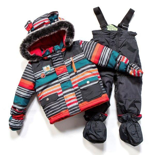 Зимовий термокостюм для хлопчика 1-2 років, р. 80-90 ТМ Peluche&Tartine Deep Grey F17 M 09 BG