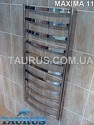 Модна сушарка для рушників Maxima 11/1150х450 з плоских вигнутих труб 30х10 н/ж сталь. Під електро та опалення