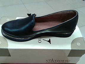 Зручні жіночі туфлі 36 розмір на низькому ходу з натуральної шкіри MISS чорні, фото 2