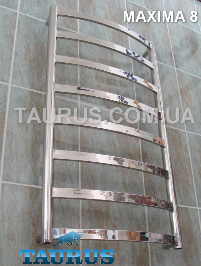 Полотенцесушитель Maxima 8 /850х500 из нержавеющей стали: комбинированный, электро, водяной от TAURUS Ukraine - фото 2 - id-p5124220