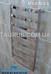 Неширока сушарка для рушників Maxima 8/850х450 з перемичками з плоскої н/ж труби 30х10. Стійка кругла 32 мм