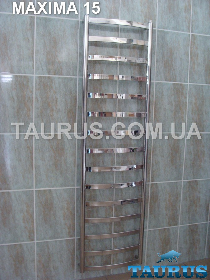 Огромный стильный полотенцесушитель Maxima 15/1550х500 в ванную комнату. Плоская перемычка 30х10 мм - фото 4 - id-p17460029