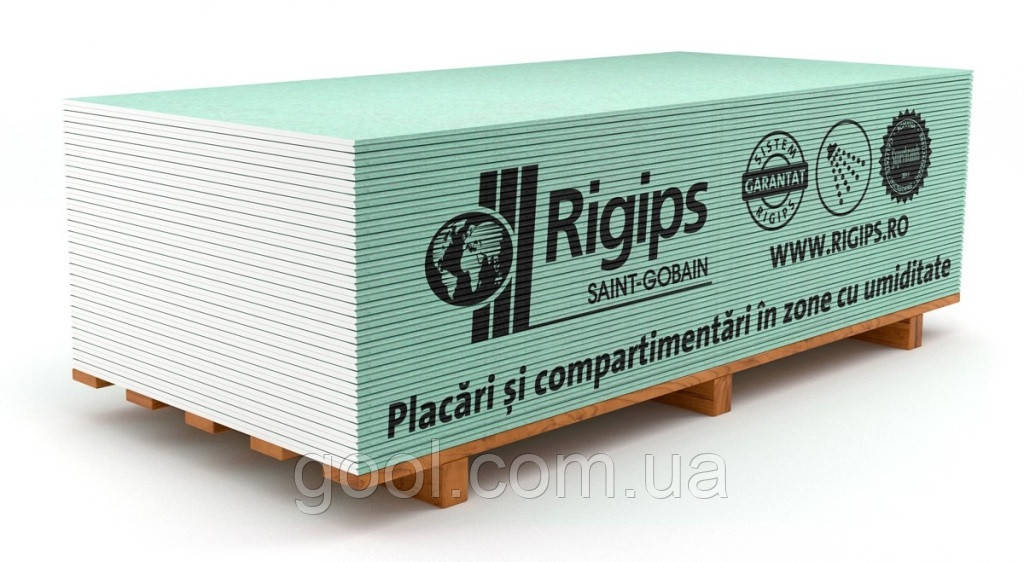Гипсокартон Rigips Ригипс влагостойкий потолочный 2500х1200х9,5 мм. - фото 2 - id-p572472076
