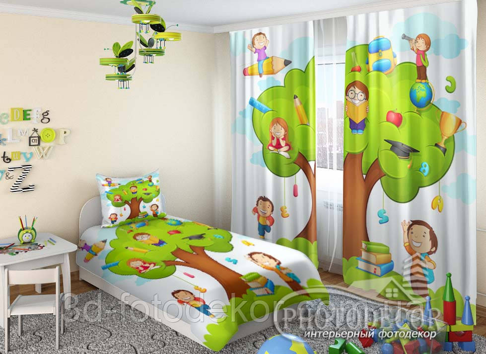 Дитячі Фото Штори "Дерево знань" - будь-який розмір. Читаємо опис!