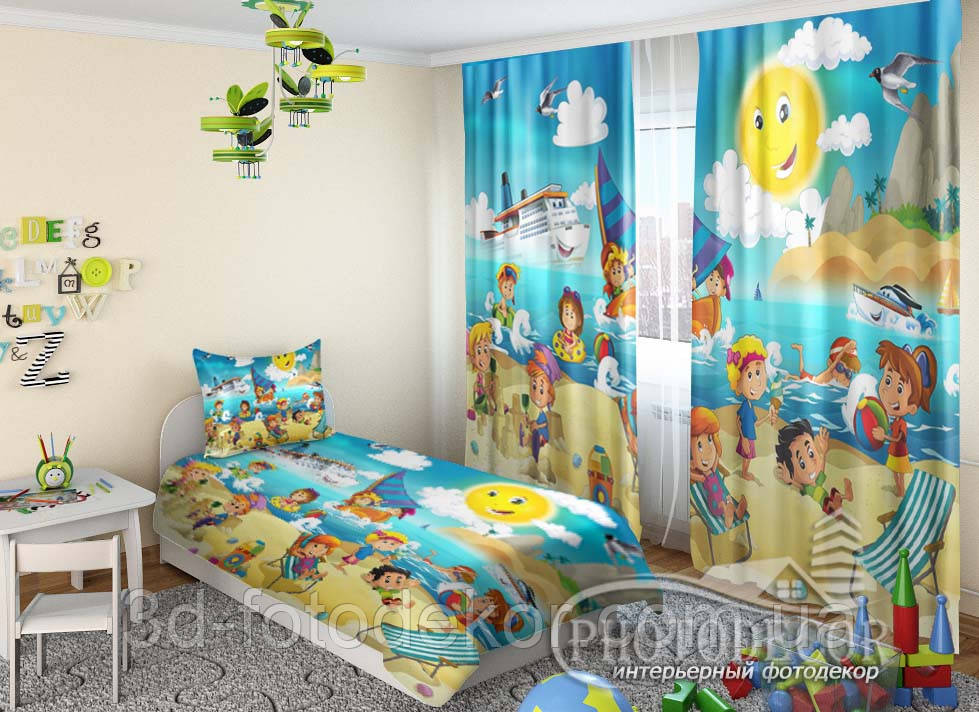 Дитячі Фото Штори "Дитячий пляж" - будь-який розмір. Читаємо опис!, фото 1